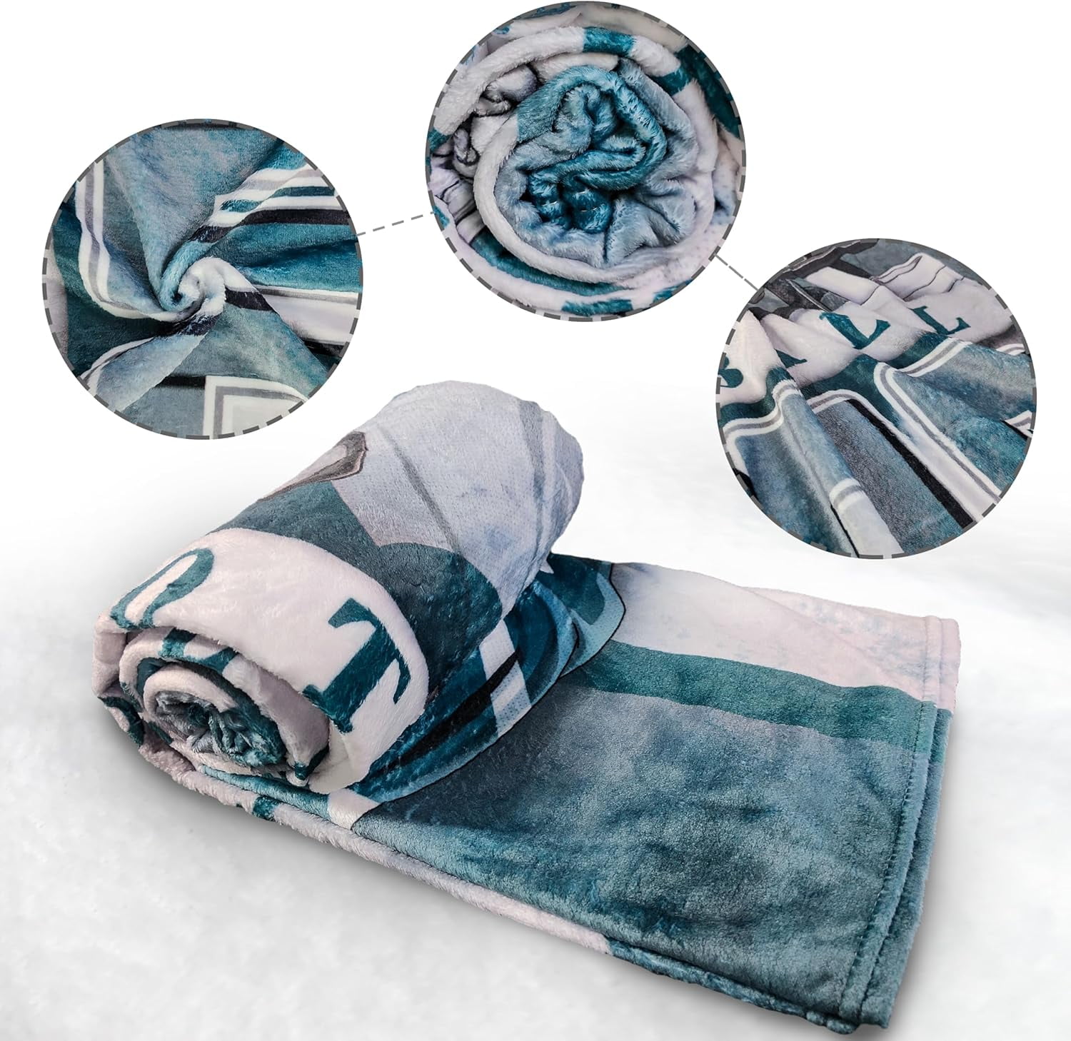 Philadelphia Football Blanket Classic Sherpa Double Layer Fabric Warm Blankets, Soft Flannel Throw Blankets for Football Fans Gifts 60" X 50"