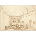 thumbnail image 2 of Francesco Guardi 14x11 Black Ornate Wood Framed Double Matted Museum Art Print Titled: A Theatrical Performance (1782), 2 of 5