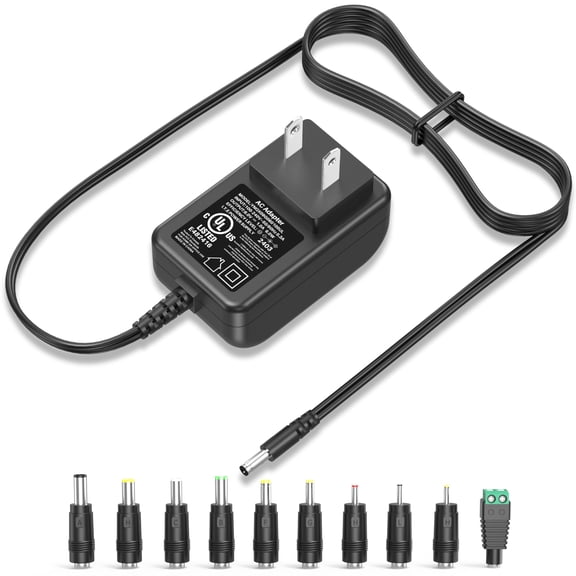 LujingZ 6V 1A 0.5A Charger 6.0V 1.0A Power Cord AC Adapter 6W Switching Power Supply DC 6V 1000mA 500mA Adaptor Regulated Transformer with 10 Interchangeable Jacks Plug UL Listed