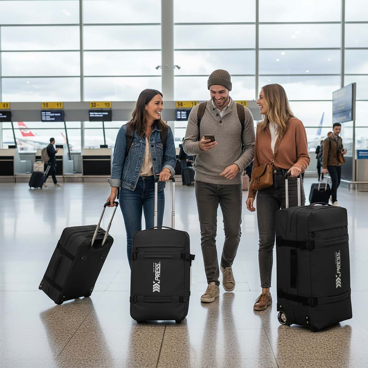 3 Piece Softside Luggage Set, Heavy-Duty Water-Resistant Softshell Suitcase with Wheels, 20"/26"/30" Lightweight Rolling Luggage Bag, Black,TA510
