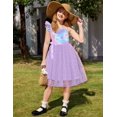 thumbnail image 3 of Arshiner Girls Party Dresses Summer One Shoulder A-Line Dress Shinny Formal Birthday Tulle Dress with Belted, 3 of 6