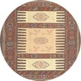 thumbnail image 1 of Ahgly Company Indoor Round Contemporary Sienna Brown Area Rugs, 5' Round, 1 of 6