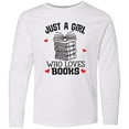 thumbnail image 3 of Inktastic Just a Girl Who Loves Books Long Sleeve Youth T-Shirt, 3 of 5