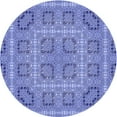 thumbnail image 1 of Ahgly Company Tapis d'Intérieur Rond Lavable en Machine Bleu Denim Transitionnel, 6 Pieds Rond, 1 of 7