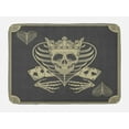thumbnail image 1 of Skull Bath Mat, Vector Skull Poker Cards Play Game Scary Horror Image with Crown and Heart, Non-Slip Plush Mat Bathroom Kitchen Laundry Room Decor, 29.5 X 17.5 Inches, Dark Grey Tan Beige, Ambesonne, 1 of 2