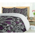 thumbnail image 5 of Ambesonne Grunge Duvet Cover Sets, Vintage Murky Wavy Lines, 2-King, Charcoal Grey and Purple, 5 of 7