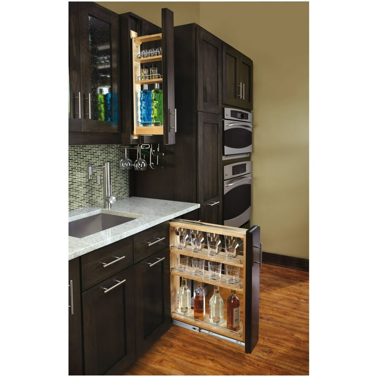 Rev-A-Shelf Filler Pullout Organizer w/Stainless Steel Panel for Base  Cabinets