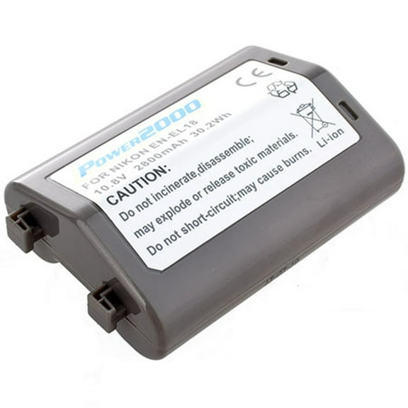 Power2000 EN-EL18 10.8V 2800mAh Rechargeable Lithium-Ion Battery for Nikon Digital Cameras