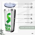 thumbnail image 3 of En mayo usamos verde Mes de concientización sobre la salud mental Taza de viaje de café de acero inoxidable con aislamiento de 20 oz con pajita Taza térmica portátil Juego de tres piezas con pajita, 3 of 7