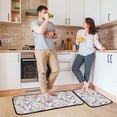 thumbnail image 6 of 2-Piece Kitchen Mat Set Non Slip Washable Floor Mats Decorative Rugs for Kitchen Sink Laundry Flowers and Birds Pattern, 6 of 7
