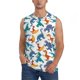 thumbnail image 1 of Fotbe Block Dinosaur Men's Camiseta sin Mangas Estampada para Hombres, Playera Casual para Gimnasio, Entrenamiento, Playa-Large, 1 of 7