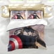 thumbnail image 5 of Capitán América Conjunto de sábanas temático, trío de piezas, cómodo y amigable con la piel, diseño único, regalo de decoración para el hogar para familiares, amigos y fans,140cm *210cm, 5 of 6