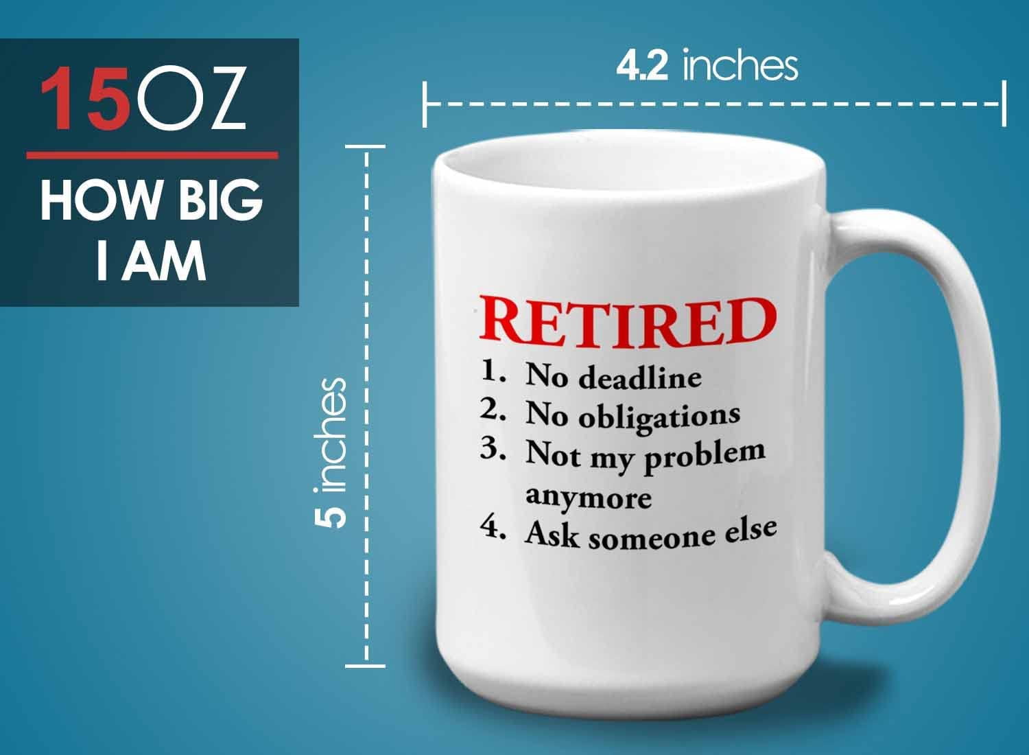 Funny Retirement Coffee Mug – “Retired, Under New Management. See Spouse For Details” Double-Sided Print, 15oz - View #9