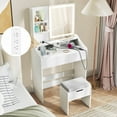 thumbnail image 4 of Costway Vanity Desk with Mirror and Lights LED Lighted Makeup Table with 3 Color Modes, 4 of 10