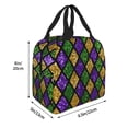thumbnail image 4 of Kdxio Mardi Gras Shiny Green Purple Print Insulated Lunch Bag,Reusable Tote Lunch Box for Women Men,Leakproof Cooler Lunch Bags for Work Office Travel Picnic, 4 of 6