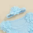 thumbnail image 4 of Coerni Baby Girl Summer Romper Set Lace Skirt Dress Headband Outfits Sleeveless Flower Bow New Born Clothes Suit, 4 of 6
