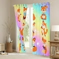 thumbnail image 3 of Homewish Cartoon Cute Fox Blackout Curtains Set of 2 (52x84 Each) for Teens, Kawaii Funny Animal Window Curtains, Bling Stars Print Curtains and Drapes, Black Out Curtains Decor, 3 of 6