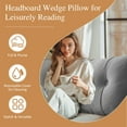 thumbnail image 4 of Lovote Headboard Pillow Wedge Pillow Bed Gap Filler Body Positioner Backrest Reading Bolster - Premium Chenille Fabric, Pearl Cotton Filling, Removable Cover (40" x 17.7" x 5.9", Gray), 4 of 8