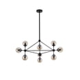 thumbnail image 2 of Bethel International Geometric Black Frame Ceiling Fixture with Coffee Color Glass Shades - Size:D35" x H16"-Size:D35" x H16", 2 of 2