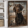 thumbnail image 5 of 4pcs Chocolate Labrador Shower Curtain Sets with Rugs, Toilet Lid Cover and Bath Mat, Mallard Duck Dog Nature Animal Bathroom Curtains Decor Shower Curtains, 72" X 72", 5 of 8