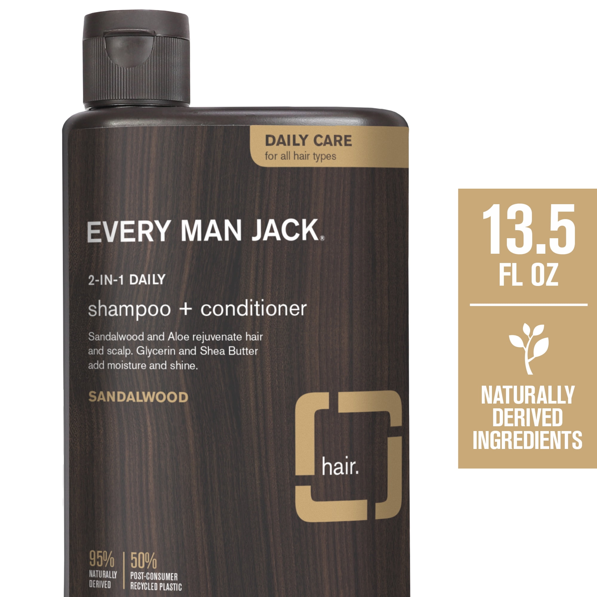 Every Man Jack Sandalwood Daily 2in1 Shampoo and Conditioner for Men