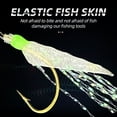 thumbnail image 4 of 6 Hooks Luminous Sabiki Rigs Saltwater Real Fish Skin String Hook Mackerel Feathers Fishing Lures Set Fishing Bait SIZE 15 5bags, 4 of 5