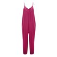 thumbnail image 5 of Amvlyk Jumpsuits for Women Summer Sleeveless Spaghetti Strap Rompers Comfortable Workout Wide Leg Long Pants Casual Solid Color Loose Overalls with Pockets for Trendy Beach Vacation Outfits, 5 of 5