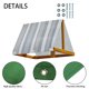 thumbnail image 3 of Toldo de techo para patio de juegos para niños, cubierta impermeable de repuesto, parasol de lona de repuesto, 43x90 pulgadas, color verde, 3 of 6