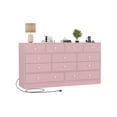 thumbnail image 5 of Accreate 12 Drawer Dresser for Bedroom, 61 Inch Wood Dresser with Power Outlet, Wide Chest of Drawers for Living Room, Hallway, Tall Dressers with Smooth Metal Rail, Large Storage, 5 of 9