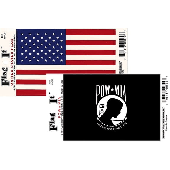 POW-MIA/USA Flag Decal Combo Pack