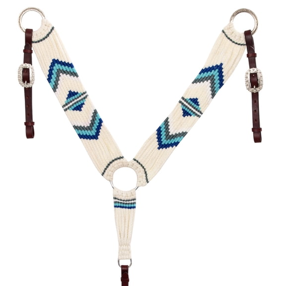 Hilason Horse 100% Wool Breast Collar Hand Woven Off White