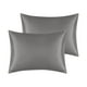 thumbnail image 1 of Juego de fundas de almohada REGALWOVEN de satén de 2 con cierre de sobre rey gris oscuro, 1 of 6