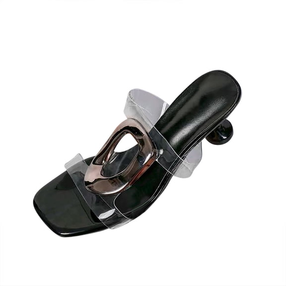 Black Womens Open Toe Heels Square Toe High Heel Shoes For Women Dressy Comfortable Ladies Shoes With Cushioned Sole Sole For Casual Wear Size 36