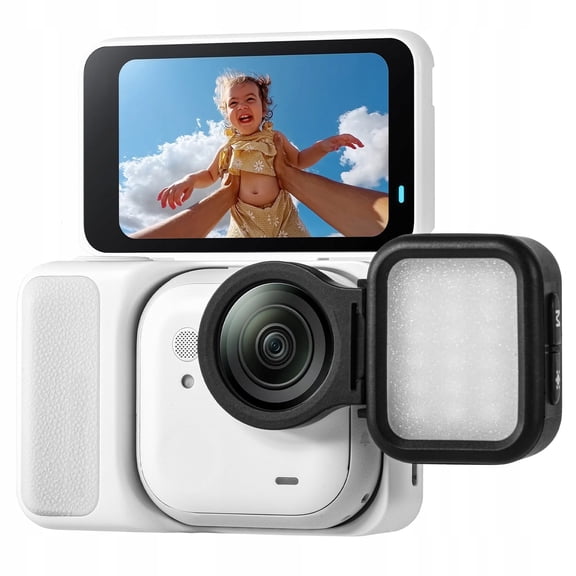 Portable LED Video Light for Insta360 GO Ultra, 4 Color Temp & Dimmable Magnetic Camera Fill Light, USB-C Rechargeable Mini Fill Light for Vlogging, Outdoor, and Travel