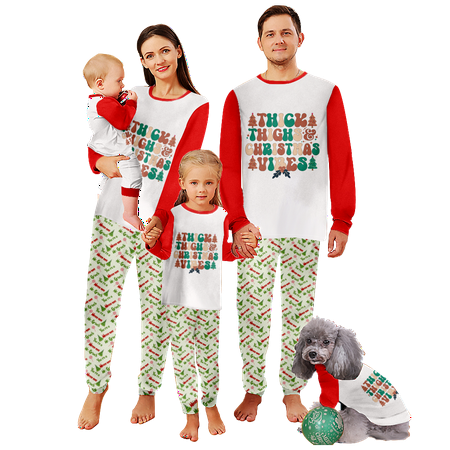 

Holiday Family Matching Christmas Pajamas Sleepwear Set Christmas Buffalo Plaid Stripe Print Sizes for Adult-Kids-Baby-Pet 2 Pieces Top and Pants Bodysuits Sleepwear Pajamas Set