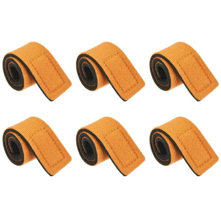 Uxcell 25cm Stretchy Belt Holders Pole Sleeve Cover Fishing Rod Strap, Orange 6 Pack