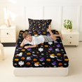thumbnail image 3 of Manfei Spooky Pumpkin Lantern Twin Fitted Sheet,Bat And Skull Halloween Bedding,2 Pieces,1 Fitted Sheet and 1 Pillowcase, 3 of 6
