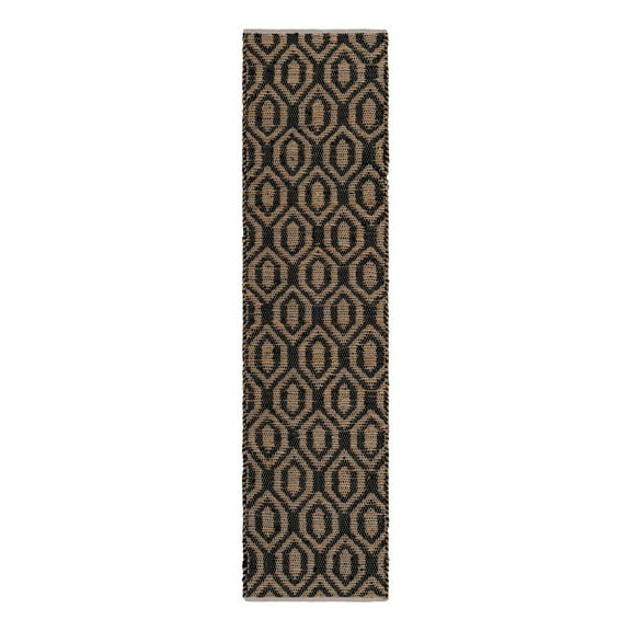 Unique Loom Chindi Jute Collection Area Rug (2' 7" x 10' Runner Black/Navy Blue)
