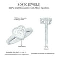 thumbnail image 5 of Rosec Jewels Moissanite Heart Engagement Ring 2 Carat - Solitaire Moissanite Bezel Set Ring for Women (8 mm, D-VS1 Quality), 10K Yellow Gold, US 6.00, 5 of 8