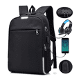 thumbnail image 2 of Estudiante Mochila Impermeable Antirrobo Con Usb Malubero Negro, 2 of 4
