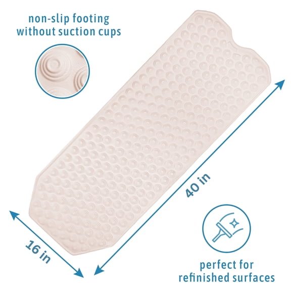 Original European Made Bath Mat for Refinished Tubs. No Suction Cups, Made in Italy