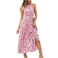 thumbnail image 1 of Cameland Mode Women Robe Robe Jupe Sans Manches à Imprimé Bandage d'Été, 1 of 8