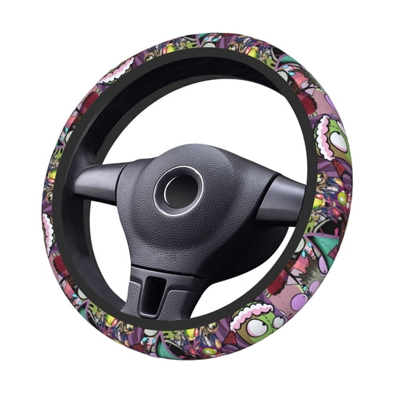 Invasor-Zim Steering Wheel Cover Elastic Stretch Breathable Vehicle Steering Wheel Protector Car Interior Accessories