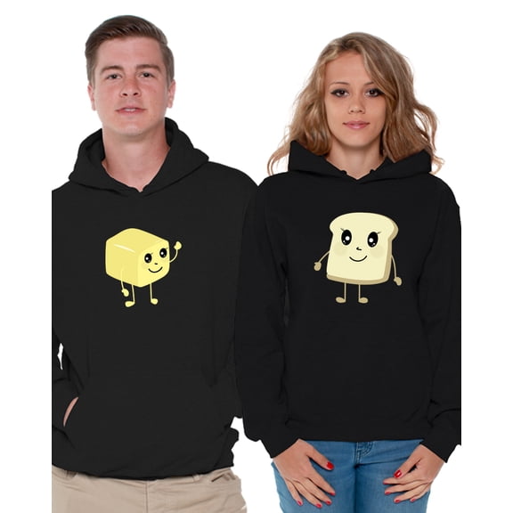Awkward Styles Matching Hoodie Sweatshirts for Couples Gifts Couples Hoodie Butter and Bread Cute Couples Hooded Sweater 2019 Valentine's Day Gifts from Boyriend Gifts for Girlfriend