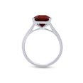 thumbnail image 6 of AFFY 5 Ct Cushion Cut Simulated Garnet Solitaire Ring in 14k White Gold Over Sterling Silver Ring Size - 4, 6 of 8