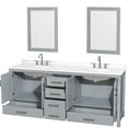 thumbnail image 3 of Wyndham Collection Wcs141480d-Qtz-Us3m24 Sheffield 80" Free Standing Double Basin Vanity, 3 of 7