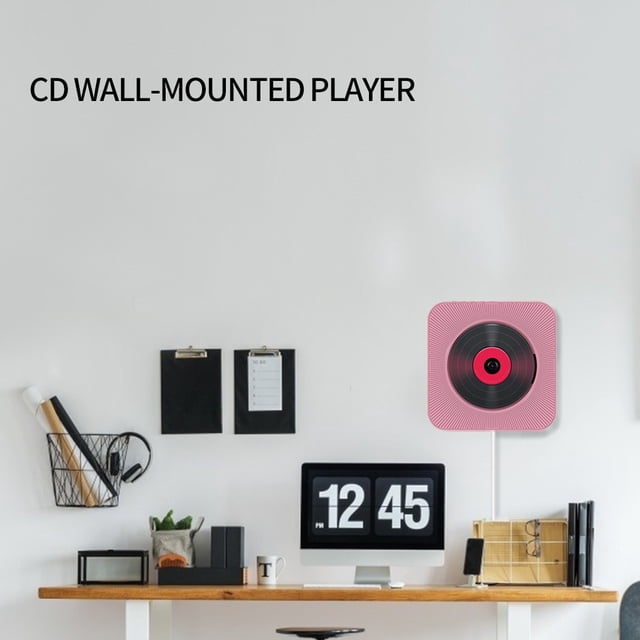 ziyahihome Lecteur CD Mural Bluetooth 4.2 avec Télécommande Boombox Audio Sans Fil en Plastique ABS