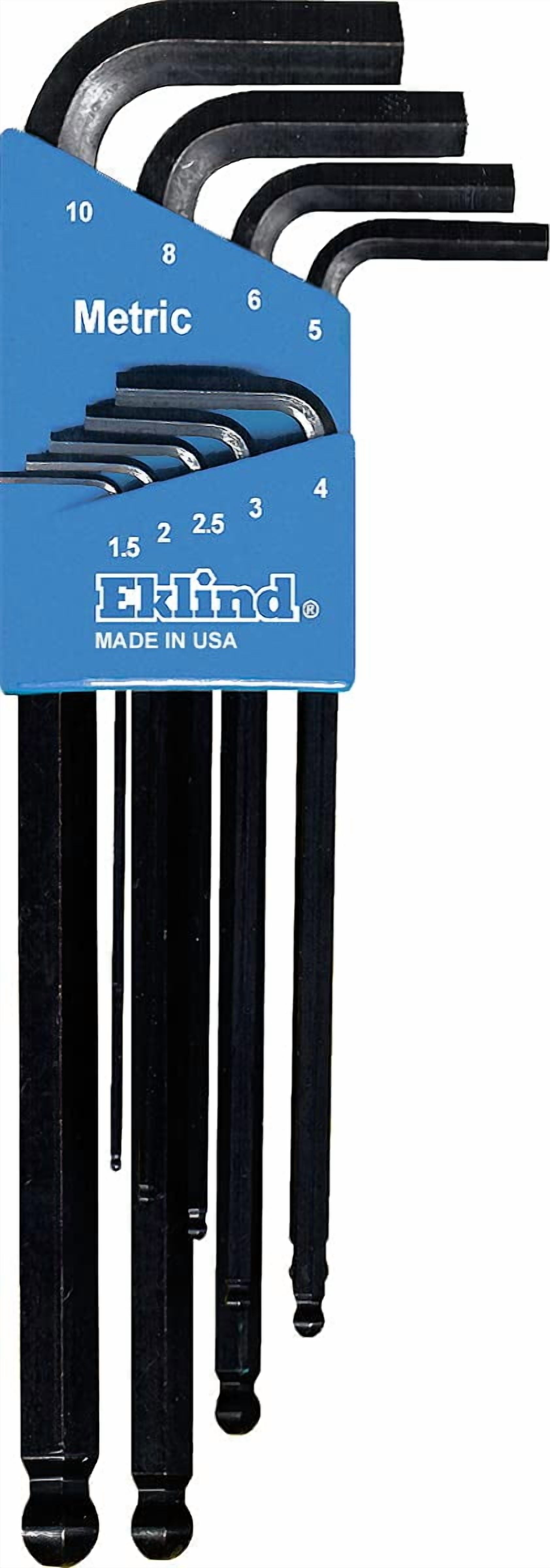 EKLIND 13609 Ball-Hex-L Key allen wrench - 9pc set Metric MM sizes 1.5-10 Long series