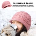 thumbnail image 3 of Gorro de invierno para mujer, cálido, de punto, holgado, de lana, con visera, 3 of 7