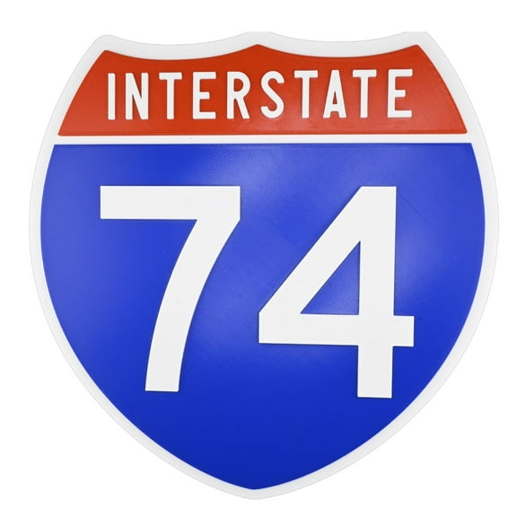 Interstate 74 Road Sign Replica, number Personalized Travel Decor, 8.5" x 8.5"